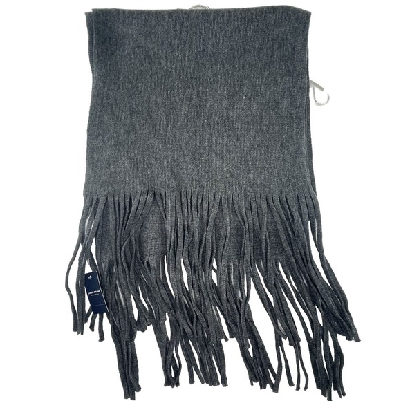 NEW $70 Lucky Brand Scarf 16"x88" Gray Fringe Poly/Acrylic Soft Warm Long - Picture 1 of 12